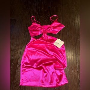 Hot pink cut out dress